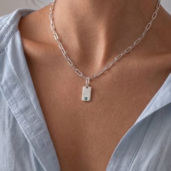 Kişiselleştirilebilir Harfli Düz Plaka ve Pırlantalı Kolye